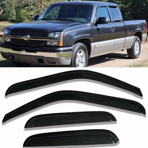 Vista 16 de Deflectores de ventana adhesivos para ventanas laterales y ventilación con viseras para 2015-2018 Chevy Silverado y GMC Sierra 1500 2500HD 3500HD