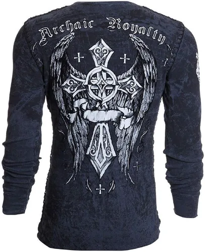 Vista 3 de Archaic by Affliction - Camisa térmica para hombre, cuenta regresiva, Negro