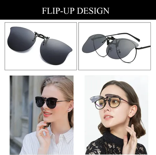 Vista 23 de Gafas de sol polarizadas con clip de ojo de gato, antirreflejos, protección UV, gafas de sol de gran tamaño sobre gafas graduadas