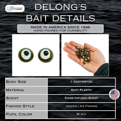Vista 3 de DELONG LURES - Señuelos de plástico suave para insectos y insectos para pesca de panfish, Bluegill y hielo