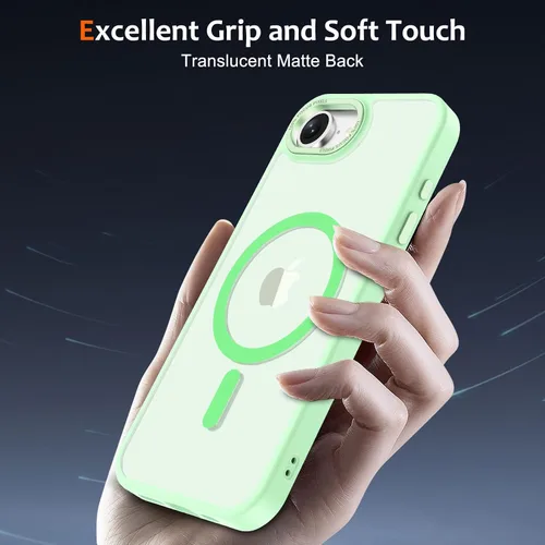 Vista 1181 de Anuck - Funda magnética para iPhone 11 compatible con MagSafe, carcasa trasera mate translúcida dura, borde de TPU, delgada, resistente a impactos