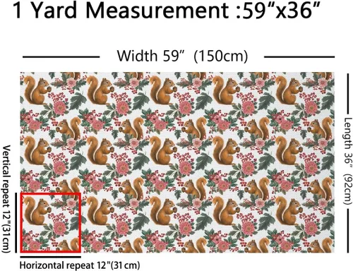 Vista 2 de The Yard - Bonita tela de ardilla para acuarela, adorable animal salvaje, no elástica, para suministros hechos a mano, flores al aire libre, hojas
