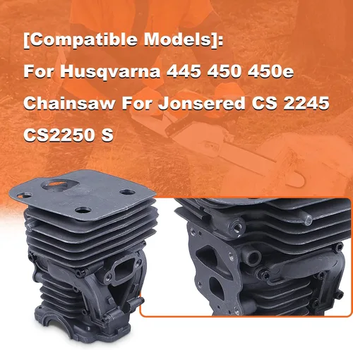 Vista 3 de Kit de anillo de pistón de cilindro de 1.732 in para JONSERED CS 2245 CS2250 S para Husqvarna 445 450 450e, cilindro, pistón, pasador, anillo