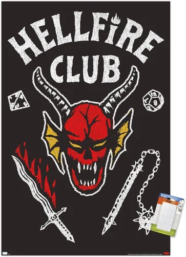 Vista 10 de Trends International - Stranger Things de Netflix: Temporada 4 - Póster de pared de Hellfire Club, 14.725 x 22.375 pulgadas, versión con marco
