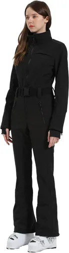 Vista 94 de GSOU SNOW Traje de esquí para mujer, traje de nieve delgado de una pieza, chaqueta de nieve, impermeable, resistente al viento, deportes al aire
