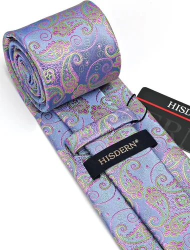 Vista 92 de HISDERN Corbatas para hombre, corbata de cachemira y bolsillo cuadrado tejido clásico floral para hombre, corbata de fiesta de boda