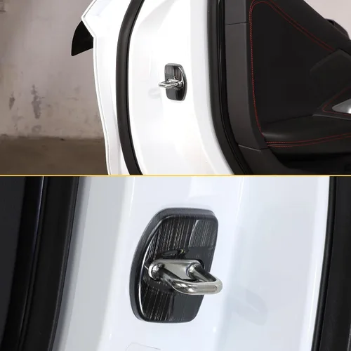 Vista 7 de CHEAYAR Cubierta protectora para cerradura de puerta de automóvil compatible con Chevrolet Corvette C8 2020-2023, cubiertas de bloqueo de puerta