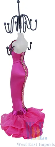Vista 3 de Maniquí de joyería soporte soporte collar organizador fucsia accesorios exhibición regalo cumpleaños joyería almacenamiento