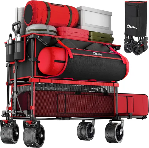 Vista 10 de Sekey - Carro de dos pisos de 400 L, capacidad de 500 libras, extensor
