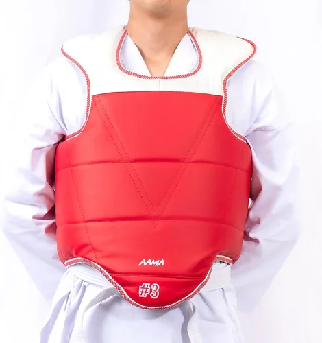 Vista 3 de AAMA Protector de pecho de taekwondo reversible sólido estilo olímpico