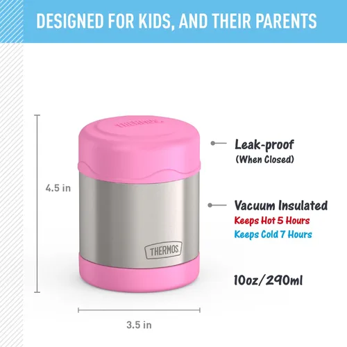 Vista 2 de THERMOS FUNTAINER Tarro de comida aislado, 10 onzas, tarro de comida apto para niños, rosa claro