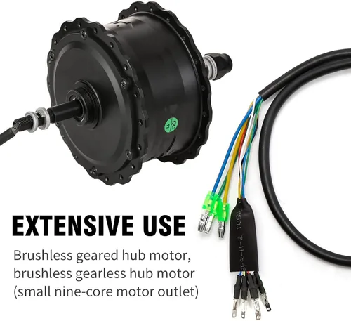 Vista 4 de Conector de cable Ebike 9 Pin 23.6 in Cable de motor macho Adaptador de motor eléctrico de bicicleta con sensor Hall Piezas de conversión Ebike