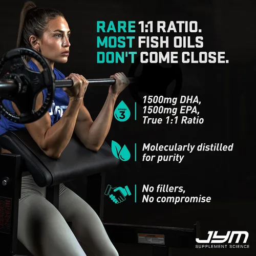 Vista 12 de JYM Supplement Science Aceite de Pescado Omega JYM 2800mg, Omega 3 de Alta Potencia, EPA, DHA, DPA para Soporte del Cerebro, Corazón