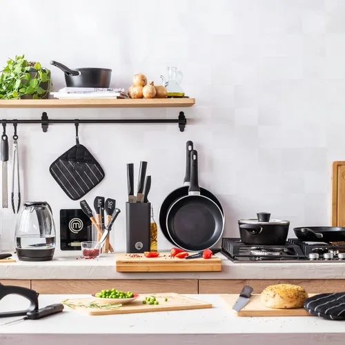 Vista 7 de MasterChef Tablas de cortar de bambú para cocina, juego de 3 tablas de cortar de madera, superficie natural, orgánica y segura para alimentos