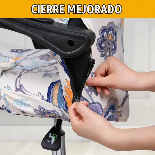 Vista 3 de Smiry fundas elásticas estampadas para silla de oficina de computadora, fundas universales para sillas giratorias de escritorio, extraíbles