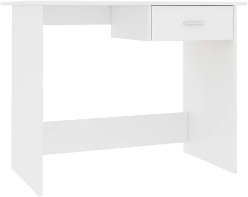 Vista 3 de Escritorio blanco de 39.4 x 19.7 x 29.9 pulgadas, madera de ingeniería, escritorios de lectura, escritorios para computadora, mesa de escritorio