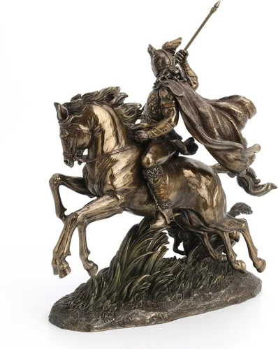 Vista 4 de Veronese Design Odin Riding Sleipnir Escultura seguida por el lobo