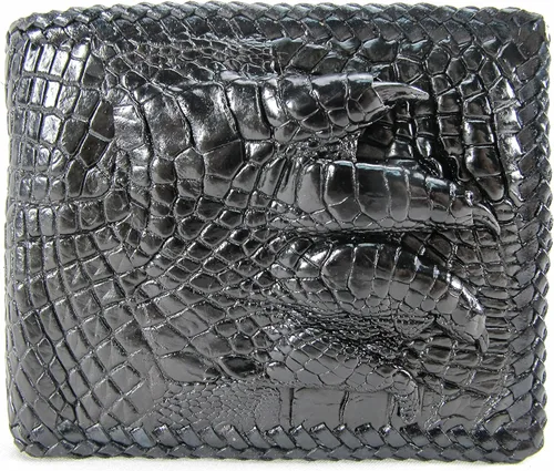 Vista 2 de Pelgio Cartera de piel de cocodrilo genuina hecha a mano de piel de cocodrilo