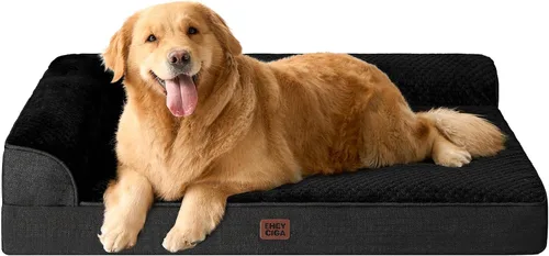 Vista 70 de EHEYCIGA - Cama ortopédica para perros de tamaño mediano, cama de espuma viscoelástica para perros, color beige Small Dog Sofa with Washable