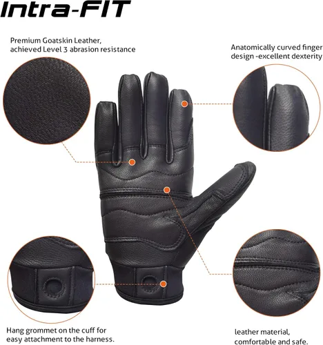 Vista 3 de Goatskin Climbing Gloves, Rescue & Rock Durable Grip for Rappelling, Tree, Wall, and Mountain Climbing