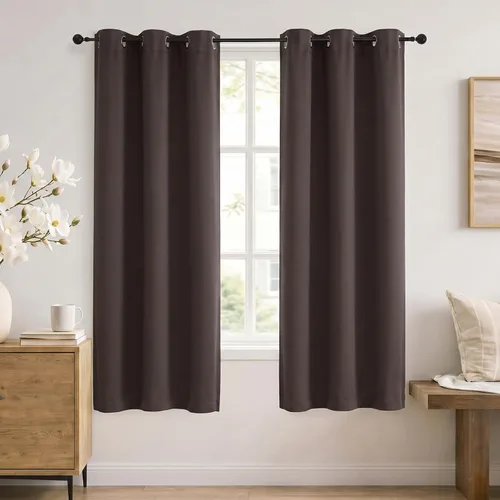 Vista 88 de Simplebrand Cortinas blancas puras de 96 pulgadas de largo para oscurecer la habitación, juego de 2 paneles para dormitorio/sala de estar, bloqueo