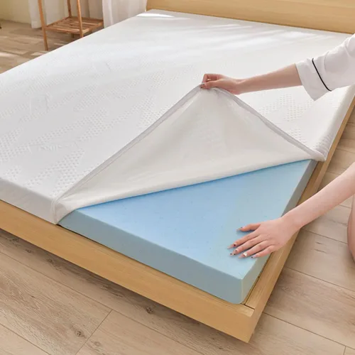 Vista 10 de Cubrecolchón de espuma viscoelástica de gel, protector de colchón refrescante, cubrecolchón de cama con infusión de gel con funda extraíble lavable