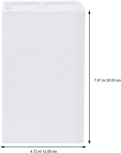 Vista 3 de DOITOOL E27 - Juego de 2 pantallas de tela de 9.44 x 4.72 x 7.87 pulgadas, fundas de lámpara con textura de lino blanco para lámparas de techo de 2