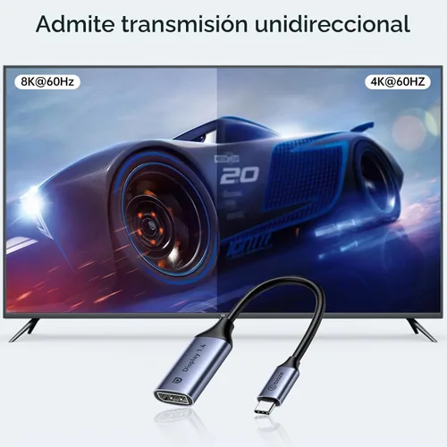 Vista 4 de Adaptador USB C a DisplayPort 1.4 8K @60Hz, Thunderbolt 4/3 a DisplayPort Convertidor Compatible con iPhone 16/15, Galaxy S25, MacBook Pro/Air, iPad