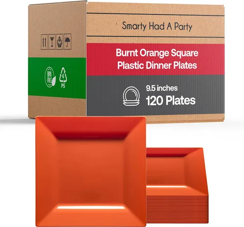 Vista 11 de Smarty Had A Party Platos desechables de plástico para postre, platos de ensalada cuadrados azules resistentes de 6.5 pulgadas para aperitivos