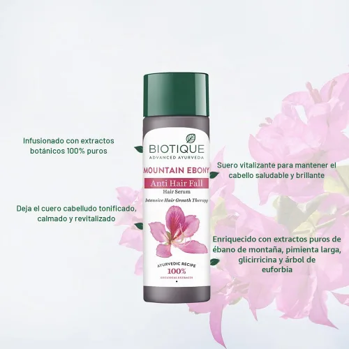 Vista 3 de Biotique Bio Mountain Ebony Vitalizing Serum Para Cabello Intensivo Caído