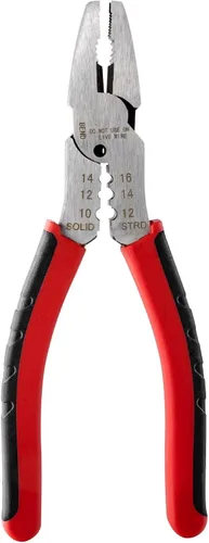 Vista 6 de Powerbuilt Alicates extractores de tornillos pelados, Alicates Linesman de servicio pesado de 6 ", alicates multiusos para extracción