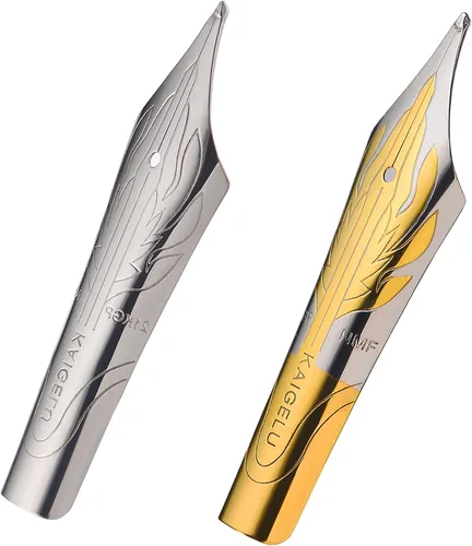 Vista 2 de erofa 2 plumas estilográficas Kaigelu de Asia oriental con punta de caligrafía (NMF Nib) con alimentación, tamaño n.º 6 - Marca de llama Punta
