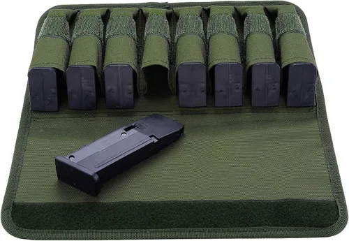 Vista 7 de Raiseek Molle 8 Mag Pouch con tapa, bolsa de almacenamiento para cargador de pistola