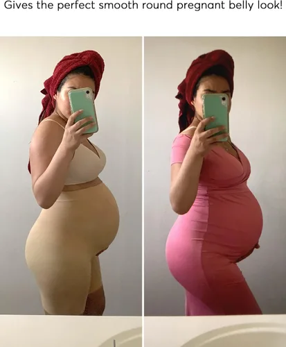Vista 2 de Fajas moldeadoras de maternidad sin costuras para vestidossobre el vientre medio muslo para embarazo, debajo del vestido