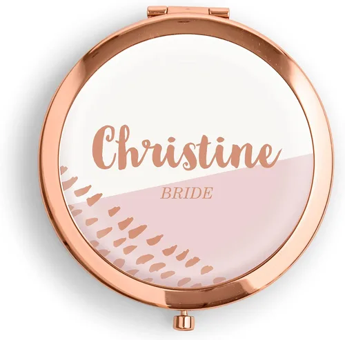 Vista 16 de WEDDINGSTAR Espejo compacto personalizado grabado personalizado, oro rosa - Fiesta en el jardín