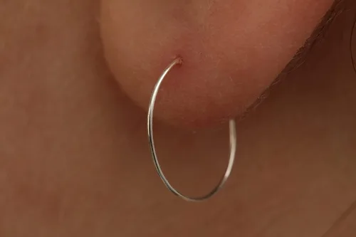 Vista 111 de Gold Hoop Earrings Silver Hoop Earrings - Hoop Earrings For Women Two Pcs Of Thin Gold Filled Sterling Silver Hoops, Helix Hoop, Tragus Ring