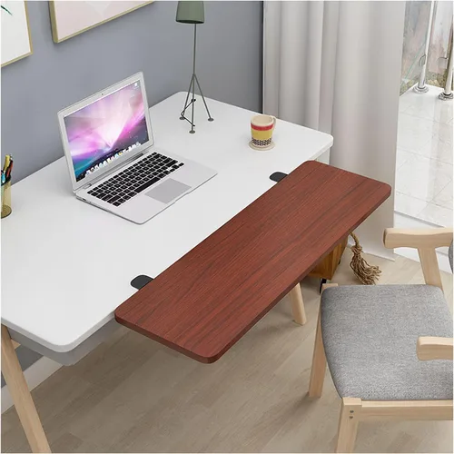 Vista 6 de Y&J Extensor de escritorio grande con abrazadera, bandeja de teclado sin perforaciones, soporte de brazo mesas plegables fáciles de limpiar