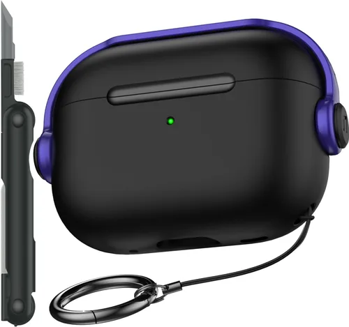 Vista 31 de R-fun Funda para AirPods Pro 3, diseño de consola de juegos de silicona para Apple AirPods Pro de 3ª generación (cable USB-C), con kit limpiador
