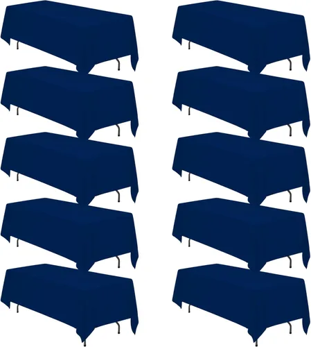 Vista 15 de BRILLMAX - Manteles para mesa rectangular de 6 pies, tela de lino de poliéster, lavable, para boda, recepción, banquete, fiesta de cumpleaños, 60 x