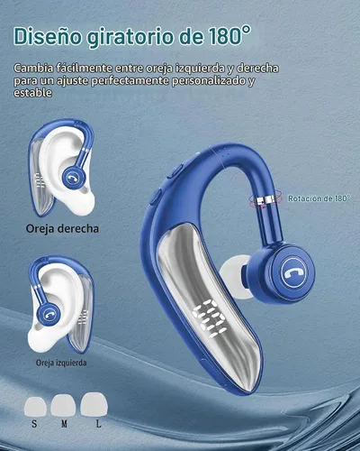 Vista 5 de Auriculares Bluetooth V5.4, auriculares inalámbricos para teléfono celular con pantalla LED, manos libres con micrófono para conducir, camionero