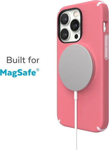 Vista 3 de Speck Funda para iPhone 14 Pro Max, protección contra caídas, resistente a los arañazos, diseñada para MagSafe con revestimiento suave al tacto