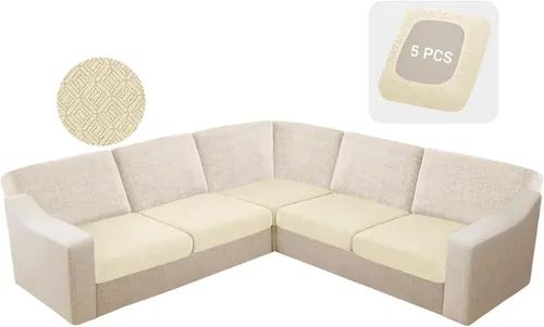 Vista 31 de HDCAXKJ - Fundas impermeables para cojín de sofá modular, fundas elásticas para cojín de sofá de esquina, fundas protectoras de muebles de jacquard