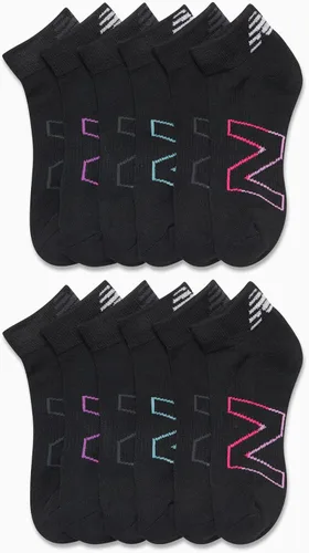 Vista 2 de New Balance Calcetines deportivos para mujer - Calcetines tobilleros de corte de cuarto (12 unidades)