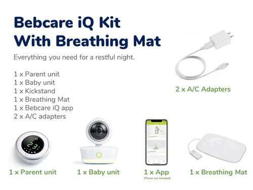 Vista 6 de Bebcare iQ - Monitor inteligente HD para bebés: video Full HD 1080p, panorámica e inclinación, sensor de temperatura, alerta de movimiento y sonido
