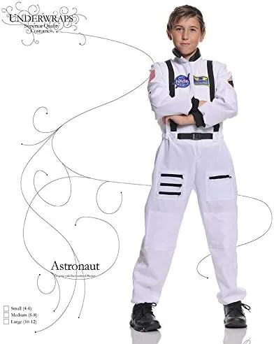 Vista 4 de Disfraz de astronauta infantil Underwraps, Astronauta, S, Blanco