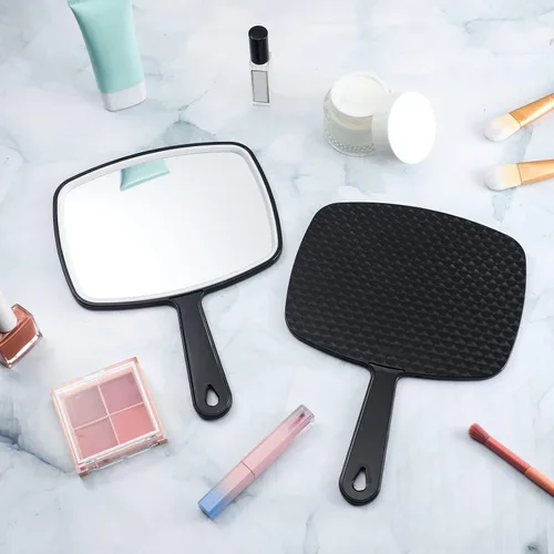 Vista 4 de Qunclay Espejo de mano grande de 10 piezas con asa para montaje en pared para peluquería baño, regalo escolar de belleza portátil para tocador