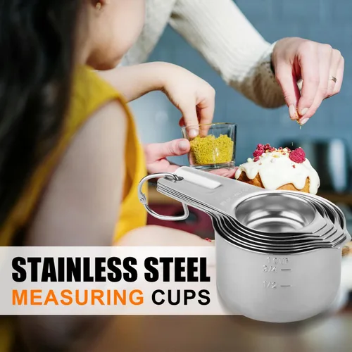 Vista 7 de Juego de tazas y cucharas medidoras perfecto para ingredientes secos y líquidos, 13 piezas
