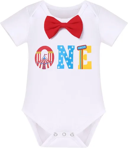Vista 36 de IBTOM CASTLE Disfraz de carnaval de circo para el primer cumpleaños con temática de carnaval para bebé niño con tirantes y pajarita, sombrero