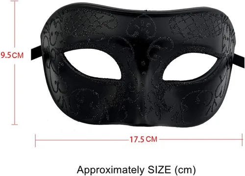 Vista 3 de Juego de máscaras venecianas de Mardi Gras para parejas, accesorio para disfraz de fiesta