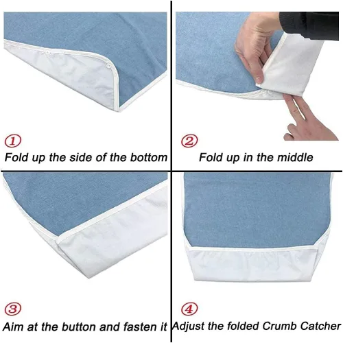 Vista 6 de Baberos adultos para comer, protector de ropa impermeable con paño de rizo premium (azul)